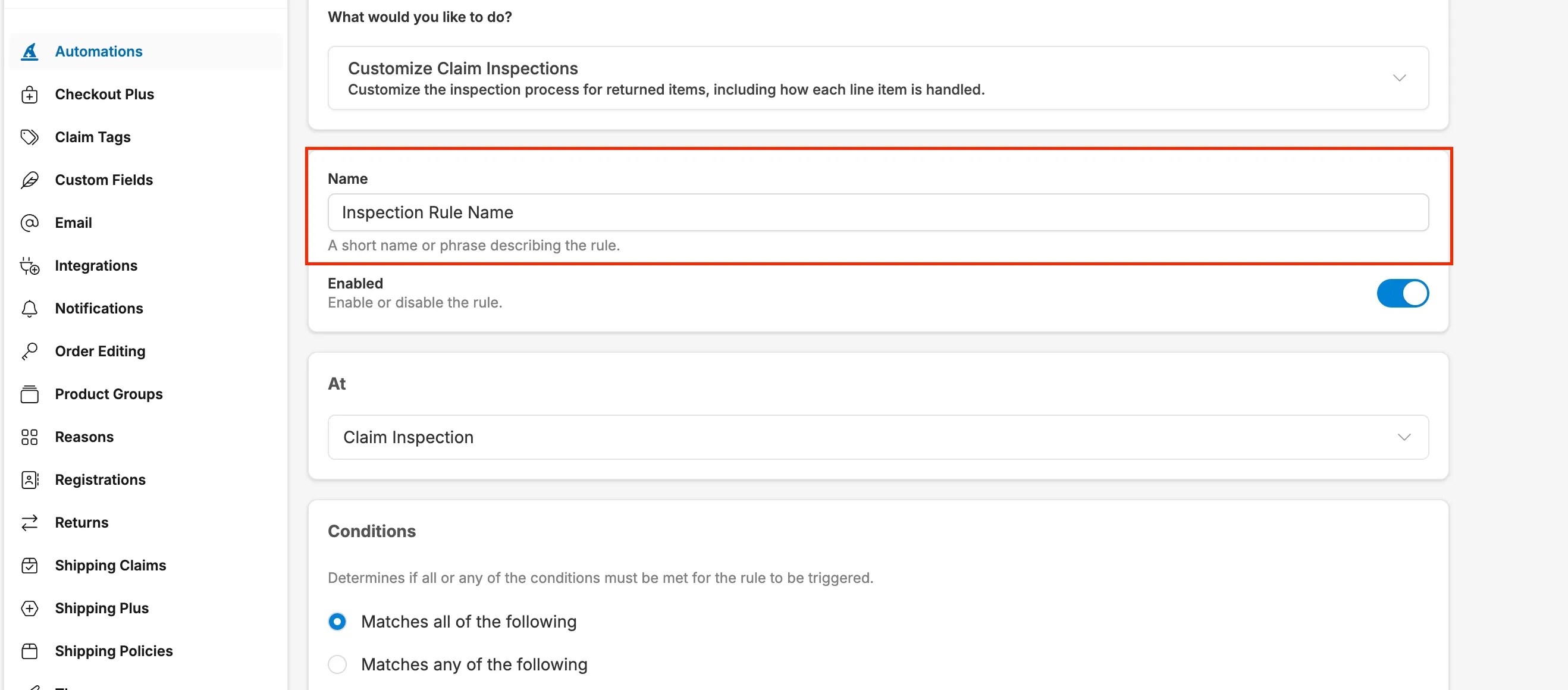 Rename Inspection Rule